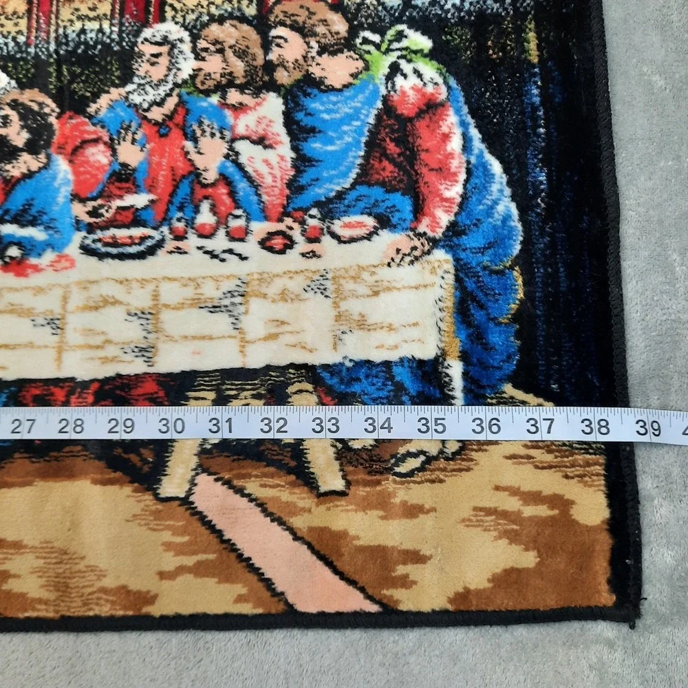 Vintage The Last Supper Jesus Tapestry Wall Hanging Art Religious Made in Italy